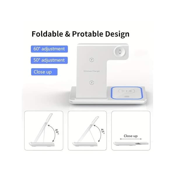 3-i-1 Laddstation för iPhone, Apple Watch och Airpods Vit