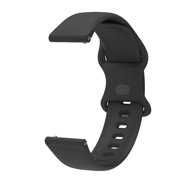 22 mm för Garmin Venu / Samsung Galaxy Watch Active 2 Universal Inner Back Spänne Perforering Silikon Watch Band Black