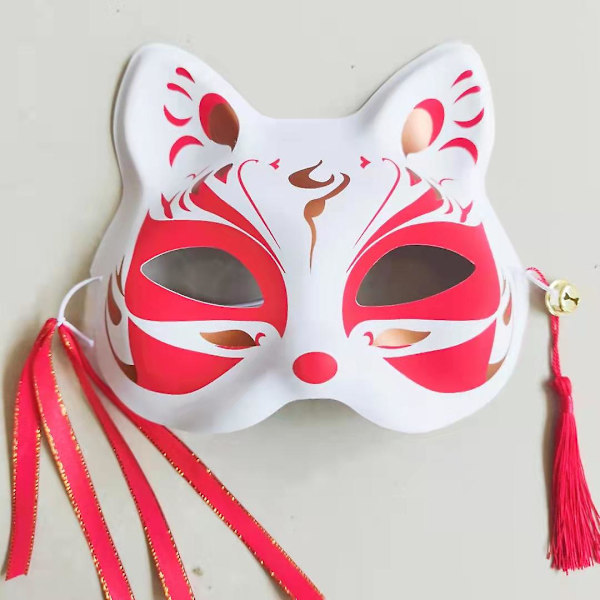 Fox Cosplay Mask Half Face Cat Mask Til Julefest Kostume Japansk Kitsune Mask Kabuki Masquerade Cat 5