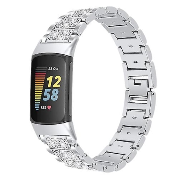 Fitbit Charge 5 Diamond Stainless Steel watch Silver