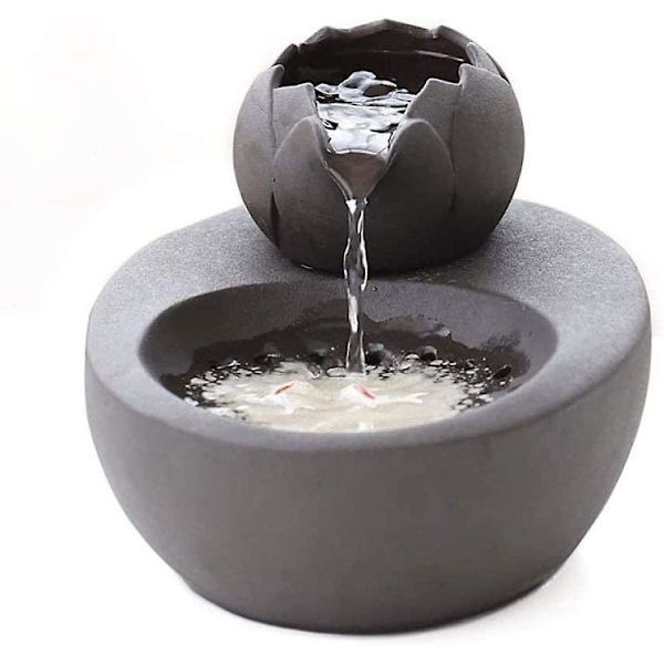 Cat Fountain Keramisk Pet Water Dispenser - Lotus Vertical Cat Drikkefontæne - Automatic Circulat