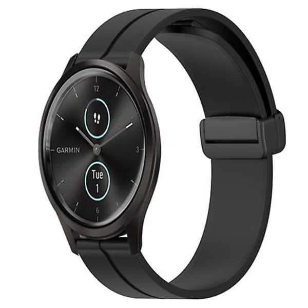 För Garmin Garminmove Style 20 mm enfärgad magnetlås i watch Black