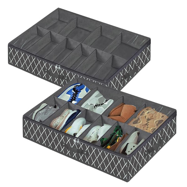 Pakke Stor Kapacitet Sko Organizer Foldbar Under Seng Sko St