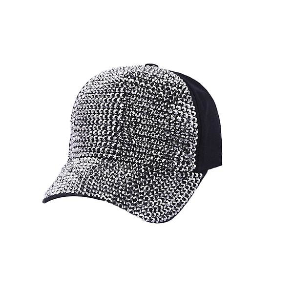 Cap Färgglad Rhinestone Diamond Snapback- cap vårsommarhatt Black2