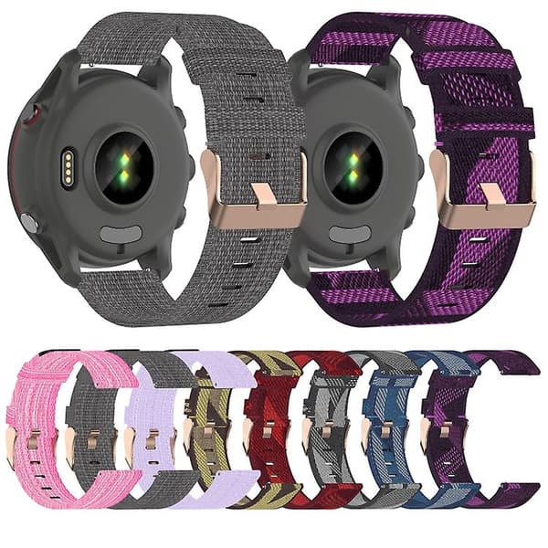For Garmin Vivoactive 4 22 mm nylonvevd klokkerem Blue
