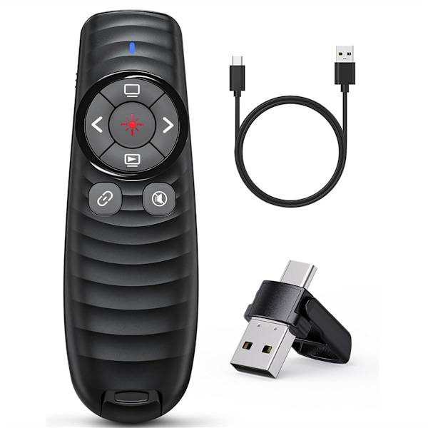 Presentasjonsklikker 2-i-1 USB/Type C oppladbar