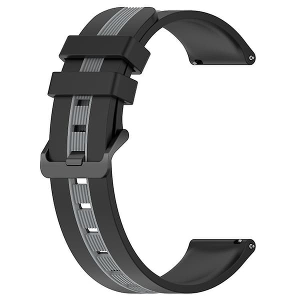För Garmin Forerunner 255 22mm vertikalt tvåfärgat watch Black-Grey