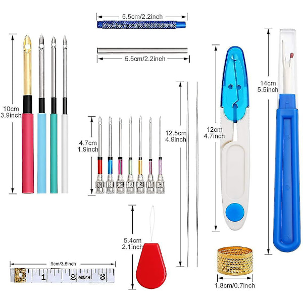71 stk. Punch Nåle Sæt, Broderi Stitching Pen Kit Punch Needle Craft Tool Sæt Til Broderi Supplies Floss Stitching Cross Stitching Begyndere