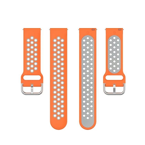 För Fitbit Versa 2 / Versa Lite / Blaze 23mm Sport Tvåfärgad Silikonersättningsrem Klocka Orange Grey