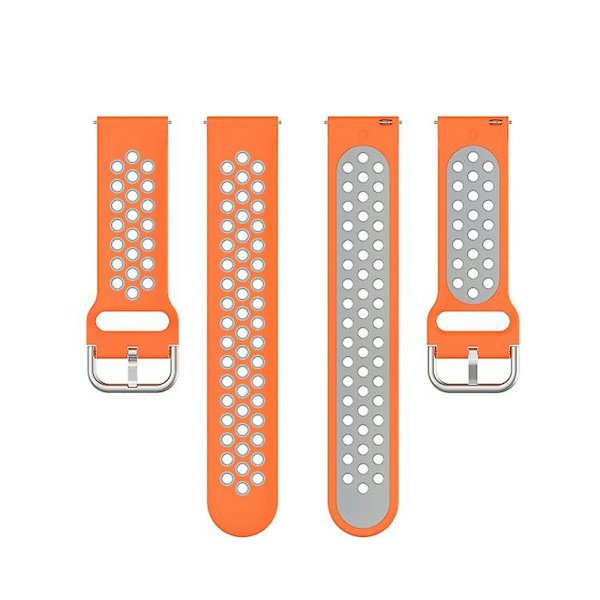 For Fitbit Versa 2 / Versa Lite / Blaze 23mm urheilullinen kaksiväri silikoninen rannekoru Orange Grey