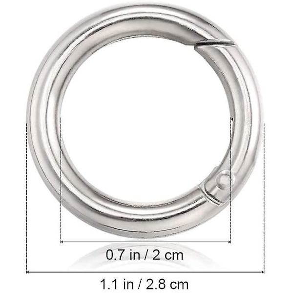 30 stk rund karabinring, mini 20 mm rund karabinkrok nøkkelring krok