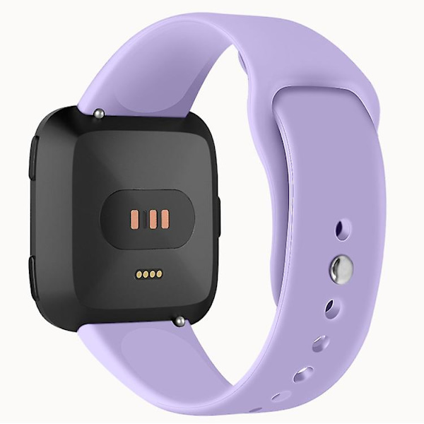 For Fitbit Versa 2 / Fitbit Versa Lite ensfarget silikonklokkerem Pink Purple