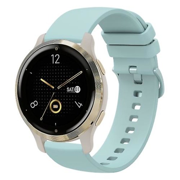 Til Garmin Venu 2s 18 mm ensfarvet blød silikone urrem Sapphire Green