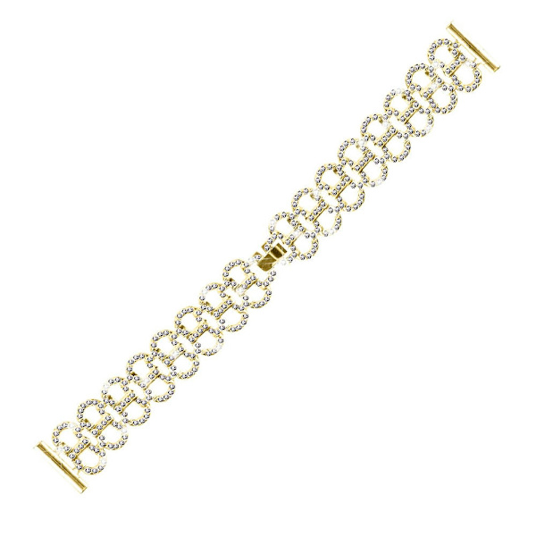 For Huawei Watch 2/GT 2 42mm/GT 3 42mm Rhinestones Decor Gourd Shape Watch Alloy Strap - Black Gold