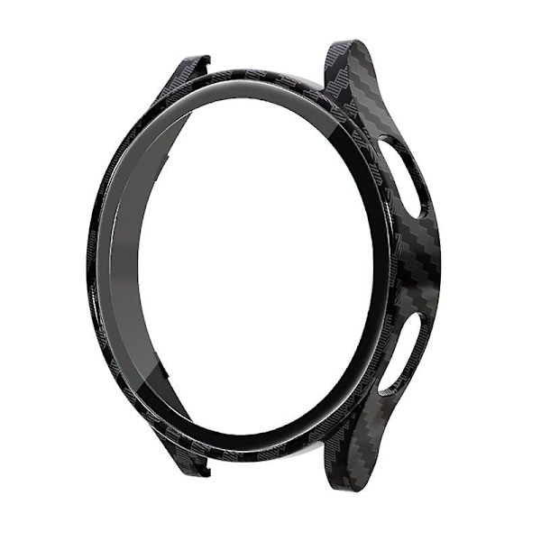 Glas+etui til Samsung Galaxy Watch 4 44mm 40mm Tilbehør Pc All-around Anti-fall Bumper Cover+skærmbeskytter Galaxy Watch4 Carbon Black Galaxy watch 4 40mm