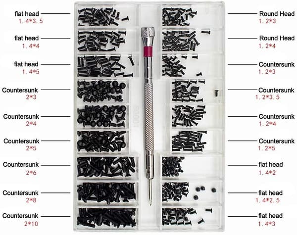 Reparationssæt til briller Skrue Micro Mini Screw Kit
