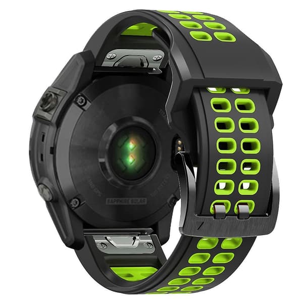 Silikoniranneke Garmin Fenix 7 22mm e Black Lime Green