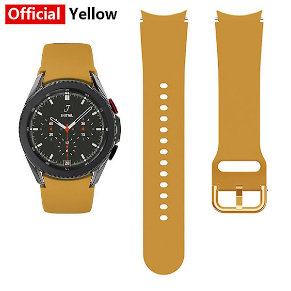 Silikonihihna Samsung Galaxy Watch 5/4 44mm 40mm Galaxy4 Classic 46mm 42mm urheilukelloranneke Rannekoru Galaxy Watch 5 Pro 45mm official Yellow watch 5 4 44mm 40mm