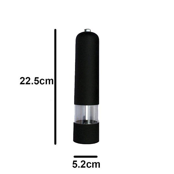Sähkökäyttöinen merisuola- ja pippurimylly ja shaker set, paristokäyttöinen valolla ja säädettävä, 2 kpl pakkaus black