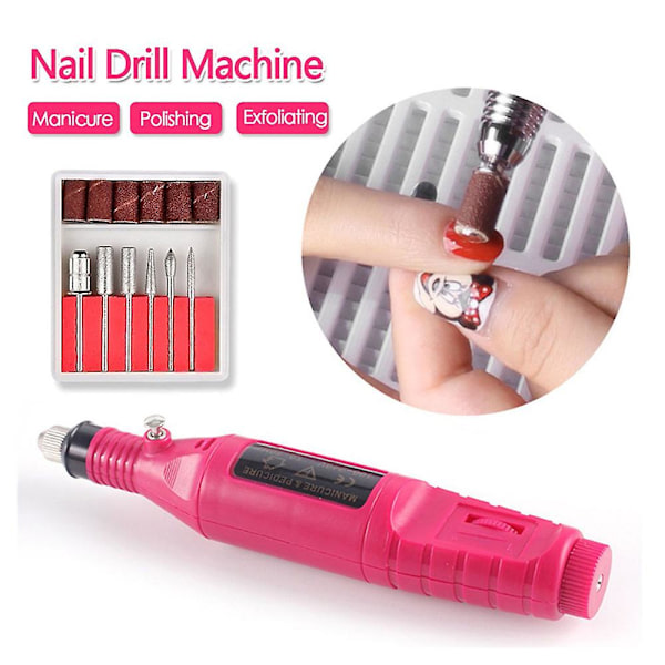 Bärbar USB elektrisk set Polish Pen File Kit, 36w Pink