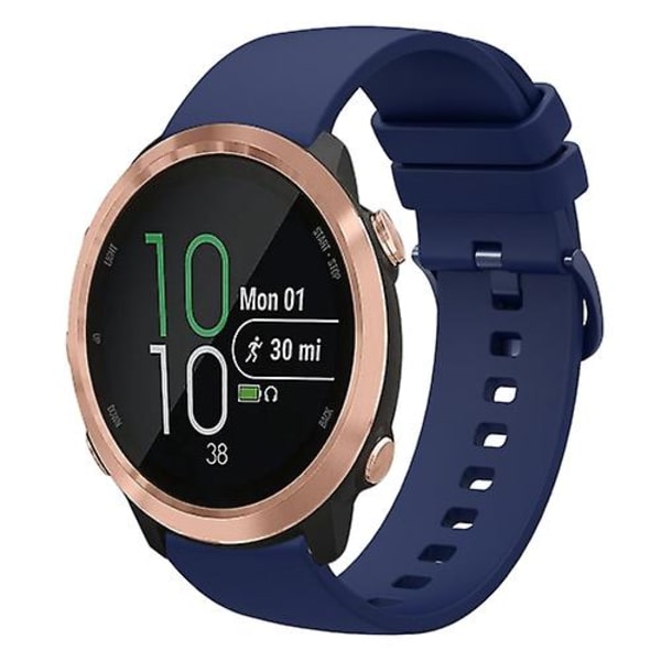 För Garmin Forerunner 645 20mm enfärgad mjukt watch Navy Blue