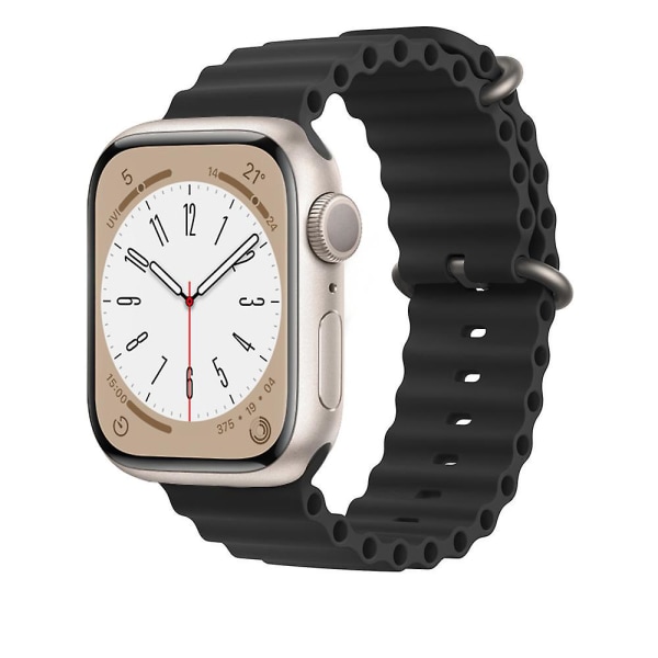 Ocean Armbånd For Apple Watch Band 44mm 40mm 45mm 41mm 49mm 42mm 38mm Smartwatch Silikonrem Iwatch Ultra Series 7 6 3 Se 8 Midnight 38 40 41mm