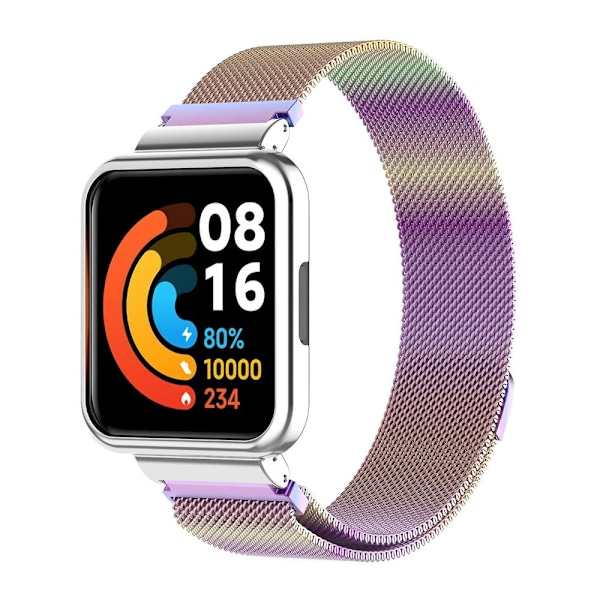 Metallista valmistettu ranneke ja kellokehys Xiaomi Redmi Watch 2 Lite -älykelloon Colorful
