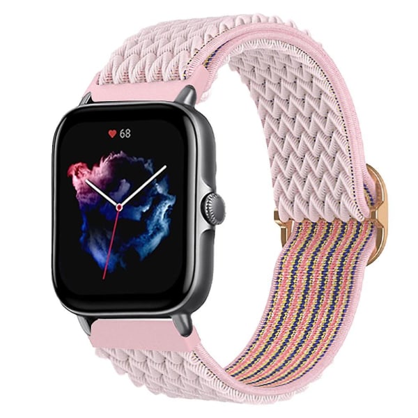 20mm/22mm band för Amazfit Gts 4//2/2e/3/gts2 Mini/gtr 4/3/ pro/gtr2/47mm/stratos Nylon Elastiskt watch Amazfit bipsband pink sand 22mm