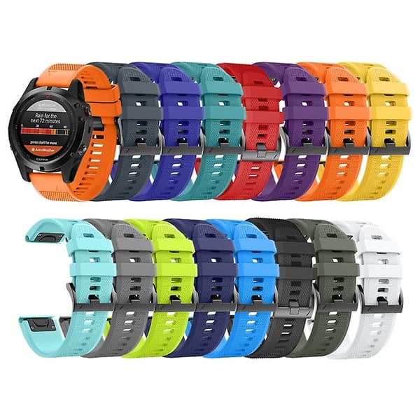 For Garmin Fenix ​​7s 20 mm silikonklokkerem Black