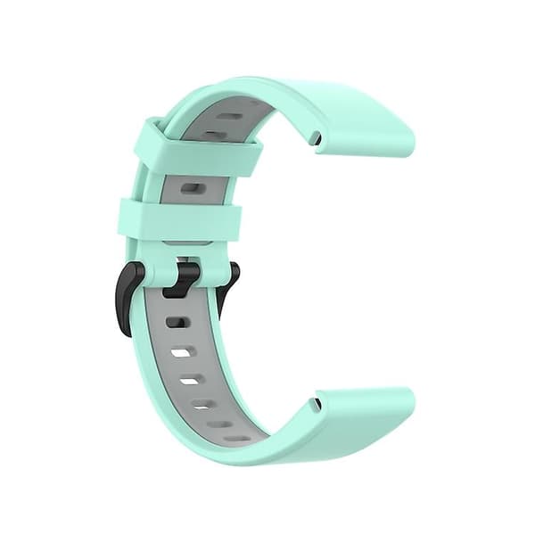 Til Garmin Fenix ​​6 tofarvet silikone urrem Teal Grey