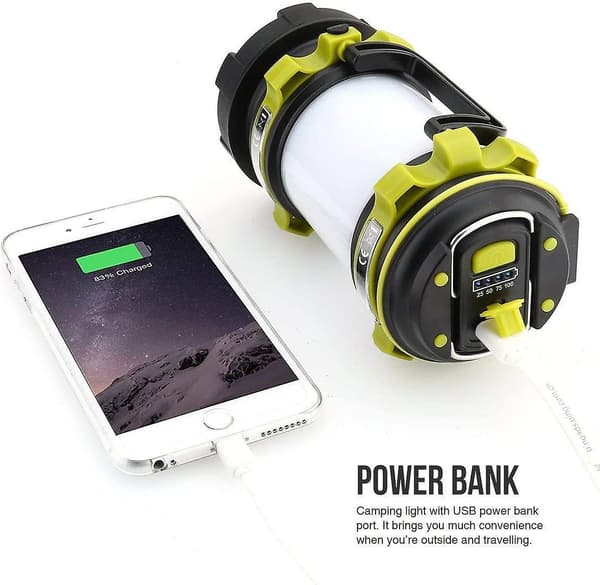 Led-campinglys, oppladbar 2600 mah campinglykt, 6 moduser kraftig LED-lykt, usb