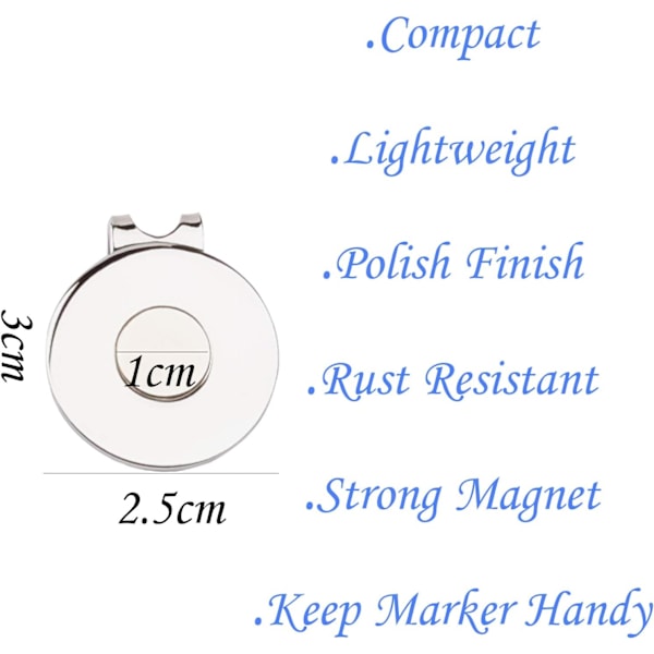 Magnetiske Golf Hat Clips - Golfbold Markør Holder (5-pak)