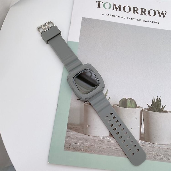 For Fitbit Versa 3 3d Silikon integrert klokkerem Grey