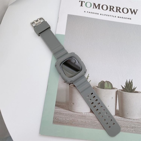 Til Fitbit Versa 3 3d Silikone integreret urbånd Grey