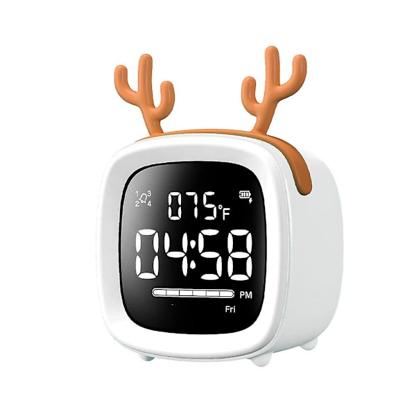 Digitalt vækkeur til børn Vækkeur til soveværelse med natlys Touch Control Kalender Temperatur Gray