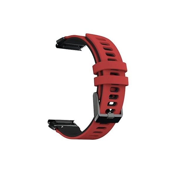Rem til Garmin Fenix 7 To-farvet silikone Quick Release urrem Rød Sort