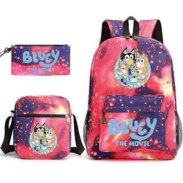 Bluey Tredelad skolväska ryggsäck Star Red 5