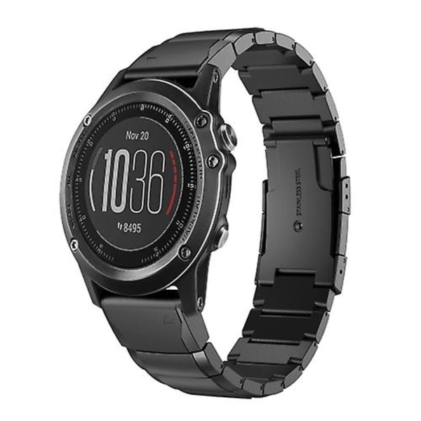 Garmin Fenix ​​3 Hr 26mm Tortoise Shell ruostumattomasta teräksestä valmistetun watch ranneke Black