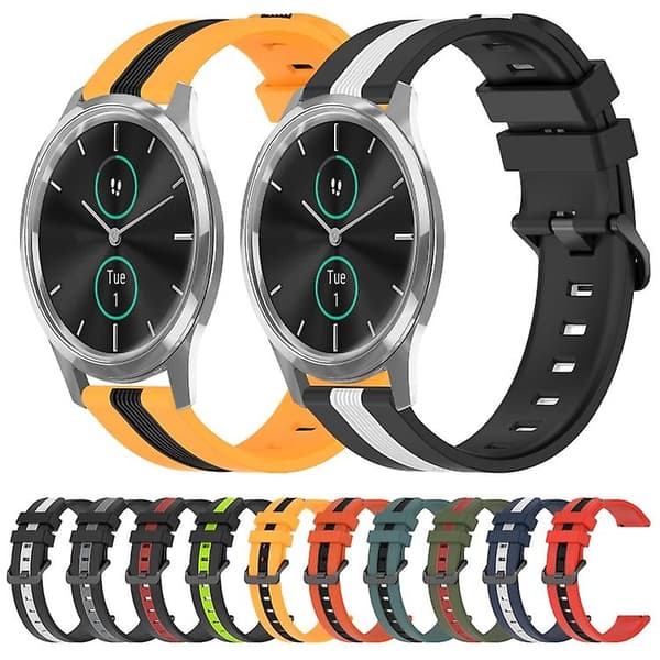 För Garmin Garminmove Luxe 20 mm vertikalt tvåfärgs watch Black-Grey