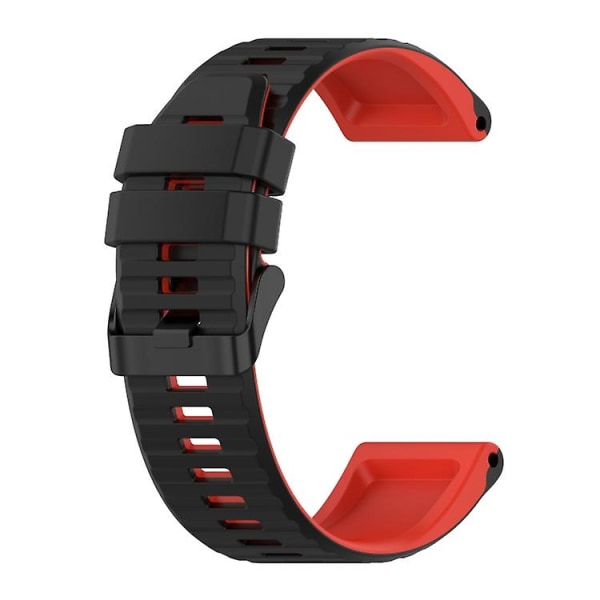 För Garmin Fenix ​​7 22mm Tvåfärgad watch Black Red