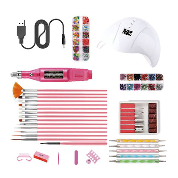 Bärbar USB elektrisk set Polish Pen File Kit, 36w White