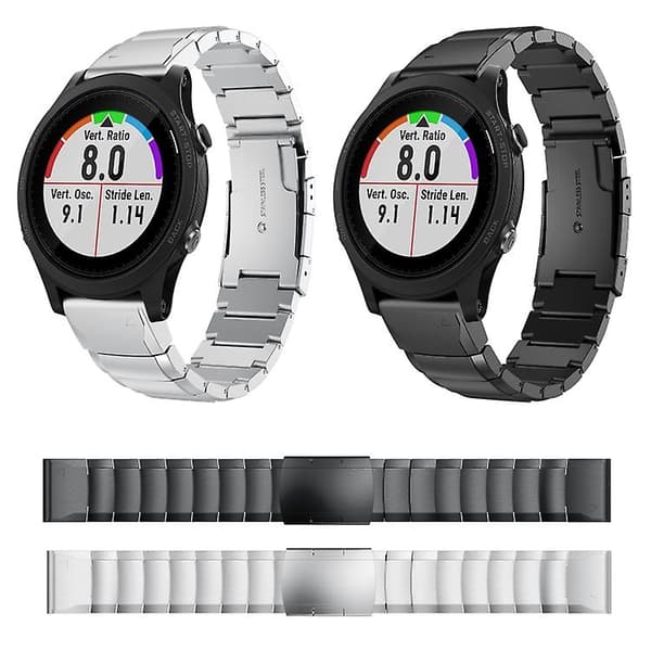 För Garmin Forerunner 935 22mm Tortoise Shell i rostfritt stål watch Sliver