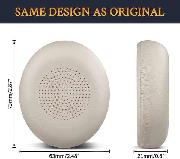 Ørepuder til Jabra Evolve 2 65 (65MS 65UC)/Evolve 2 40 (40UC 40MS) Udskiftnings ørepuder i læder, guld