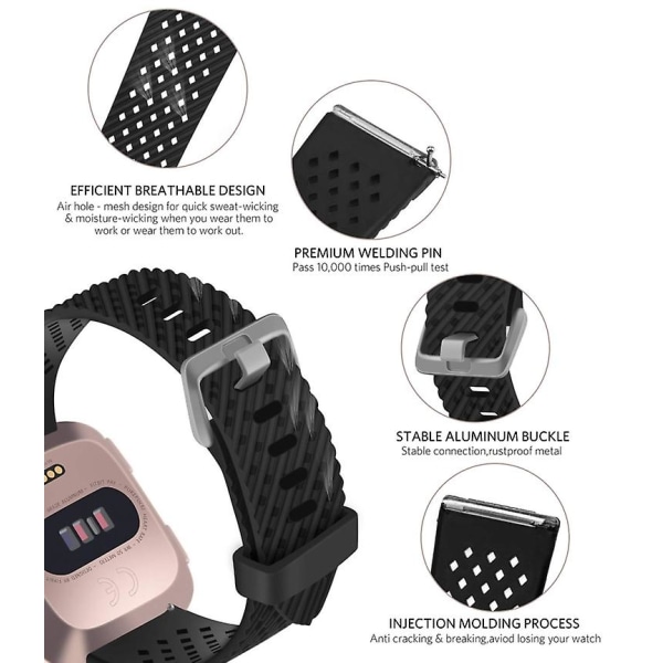 För Fitbit Versa / Versa 2 / Versa Lite 20mm Andningsbart watch White