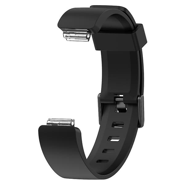 Til Fitbit Inspire / Inspire Hr Glossy Surface Silicone Watch Band Black