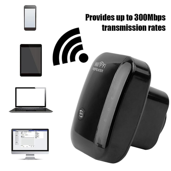 Wifi Extender Signal Booster Langaton Internet-toistin pitkän kantaman vahvistin Black