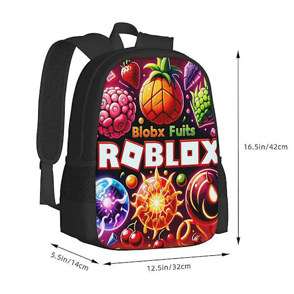 3 stk. ROBLOX SPIL ROBLOX Sjov Campus Rygsæk, Unisex Skolestart Justerbar Rygsæk, Fan Gave-28 Backpack 1