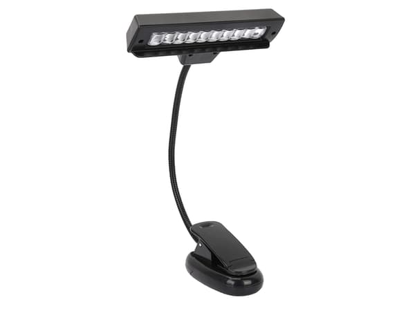 Klipplampa för musikstativ, svart -