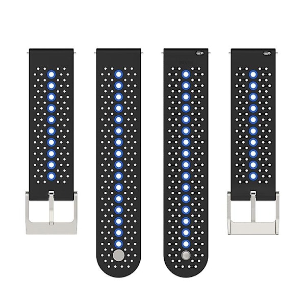 Til Suunto 9 Peak Universal Colorful Hole Silicone Watch Band Black Blue