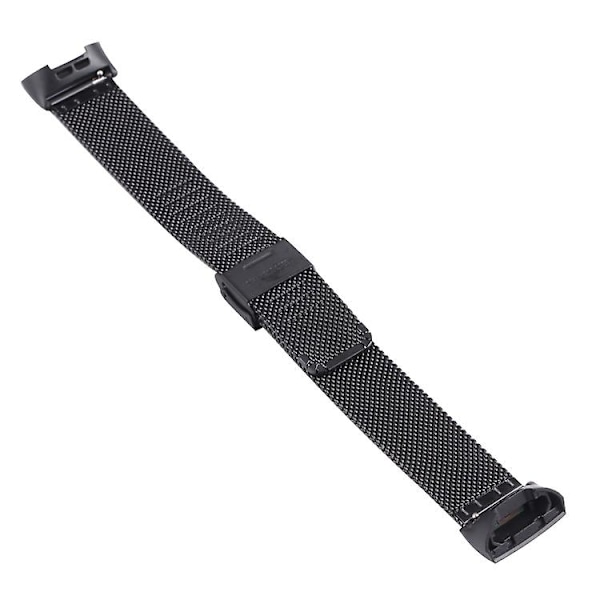 Til Fitbit Charge 4 Double Insurance Buckle Milanese Watch Band Black